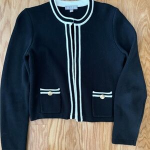 J.CREW COTTON LADY JACKET with SAILOR TIPPING DETAILS - SZ S